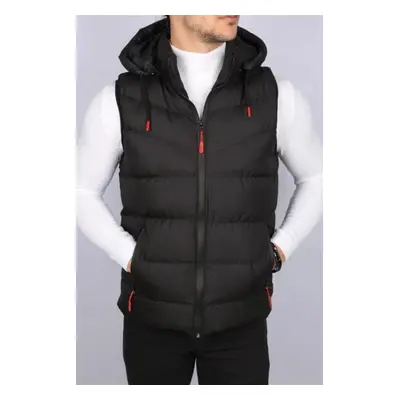 16683 Dewberry Hooded Mens Vest-BLACK