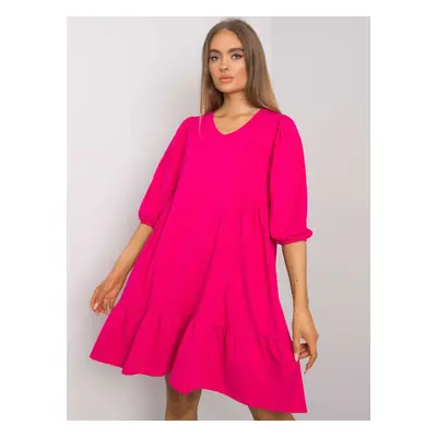 Basic fuchsia dress with frills