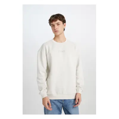 DEFACTO Boxy Fit Crew Neck Printed Sweatshirt