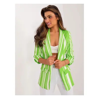 Light green and ecru jacket with 3/4 sleeves