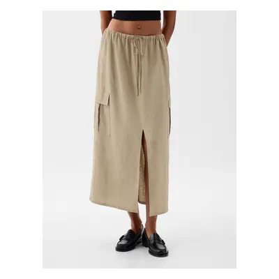 GAP Linen midi skirt utility - Women's