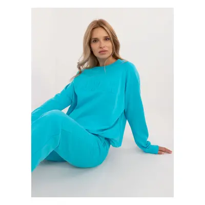 Turquoise tracksuit with straight trousers