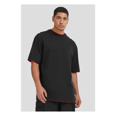 Contrasting high shirt blk/red