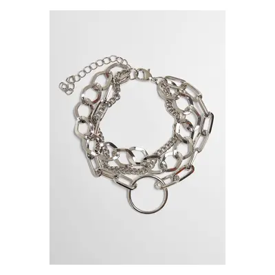 Bracelet for layering rings - silver colors