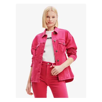 Dark pink Desigual Morgon Denim Jacket - Ladies