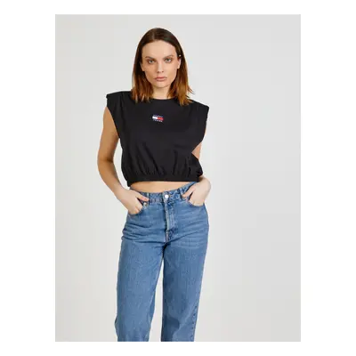 Black Womens Cropped T-Shirt Tommy Jeans - Women