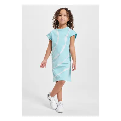 Dye aquablue dress with tie for girls