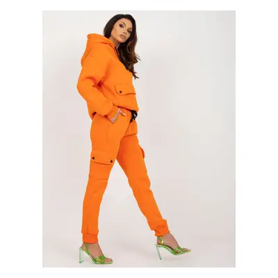 Orange tracksuit with oversized sweatshirt