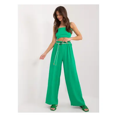 Green Summer Fabric Trousers