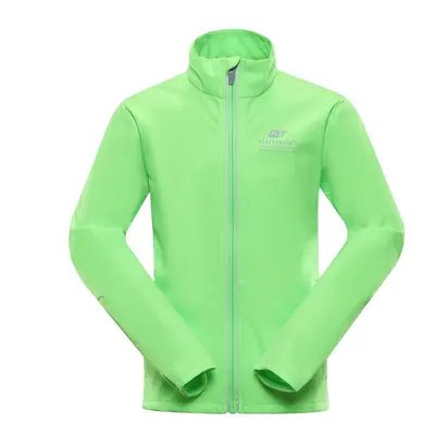 Children's softshell jacket with membrane ALPINE PRO MULTO neon green gecko