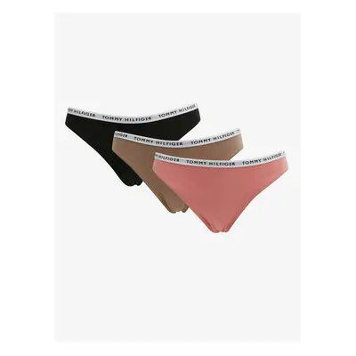 Tommy Hilfiger Set of three women's panties in pink, brown and black Tommy Hilfi - Ladies