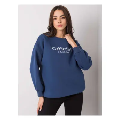 Women's dark blue sweatshirt Cherbourg without hood