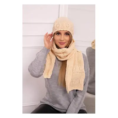 Women's set with scarf Adrianna K417 beige