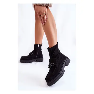 Women's suede boots La.Fi 250042B-SU Black