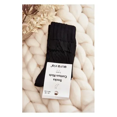 Women's Socks Embossed Black