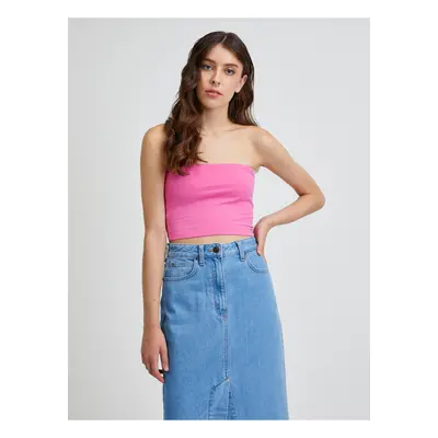 Dark Pink Crop Top Noisy May Brandon - Women