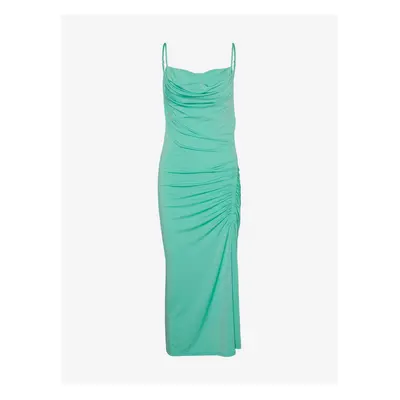 Green women's midi dress with straps VERO MODA Hevi - Women