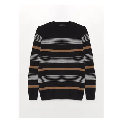 LC Waikiki Crew Neck Long Sleeve Striped Men's Knitwear Sweater