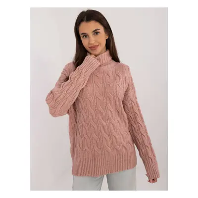 Dark pink turtleneck with pattern