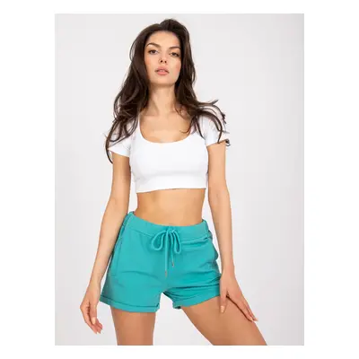 Basic plain green sweatshirt shorts