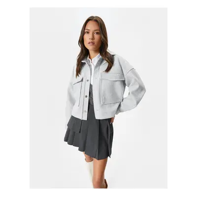 Koton Şahika Ercümen X Cotton - Cargo Pocket Crop Jacket