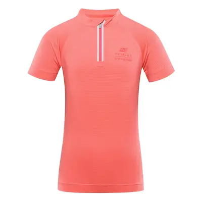 Children's quick-drying cycling T-shirt ALPINE PRO LATTERO neon salmon