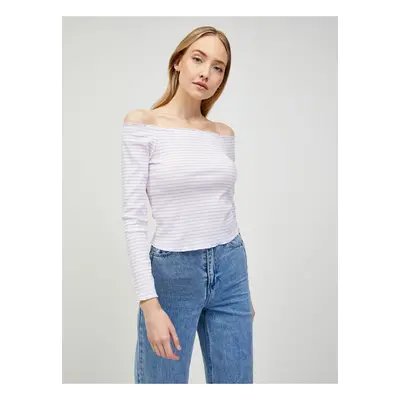 Purple-White Striped T-Shirt Pieces Alicia - Women