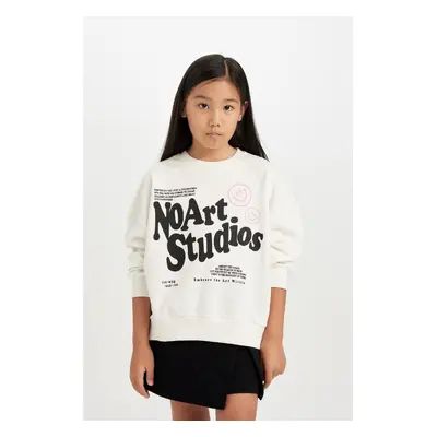 DEFACTO Girl Oversize Fit Crew Neck Sweatshirt