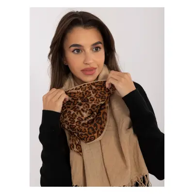 Brown light women's scarf with viscose