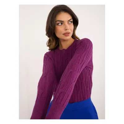 Purple fitted classic sweater