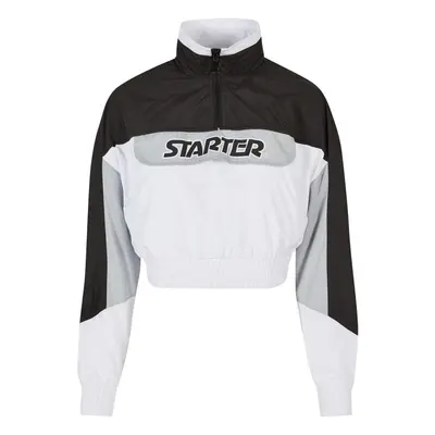 Women's Starter Colorblock Pull Over Jacket Black/White