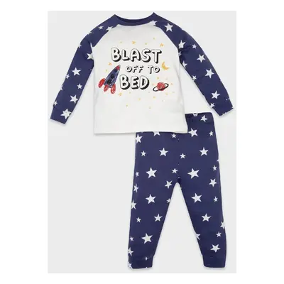 DEFACTO Baby Boy Star Patterned Long Sleeve Cotton Pajama Set