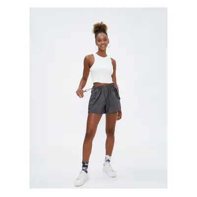 Koton Parachute Mini Shorts with Drawstring Waist, Stopper and Flap Pocket