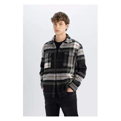 DEFACTO Relax Fit Relaxed Cut Lumberjack Flannel Long Sleeve Shirt