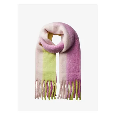 Women's green-pink scarf Pieces Jocelynn - Women