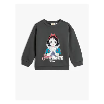 Koton Snow White Sweat Licensed Long Sleeve Crew Neck With Ribbon