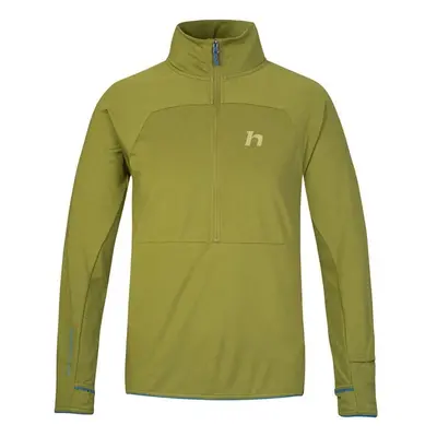 Men's half-zipped functional sweatshirt Hannah ETHAN HZ lima bean green mel