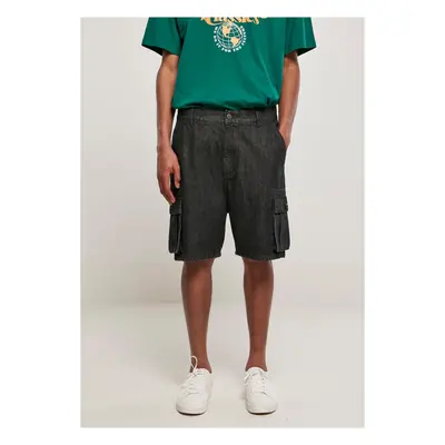 Organic Denim Cargo Shorts Black Washed