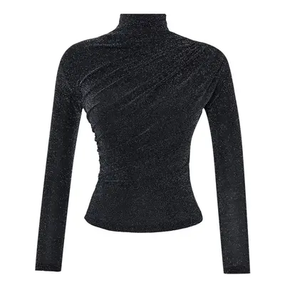 Trendyol Anthracite Glitter Knitted Blouse