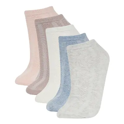 DEFACTO Women's 5-Pack Cotton Ankle Socks