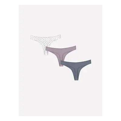 LC Waikiki LCW DREAM Light Purple Printed Patterned Thong Panties 3-Pack