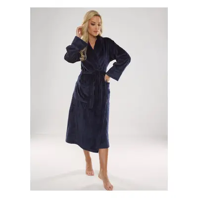 Bathrobe De Lafense Abigail long M-2XL women's navy blue