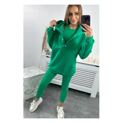 Set of 3in1 sweatshirt, top and leggings green