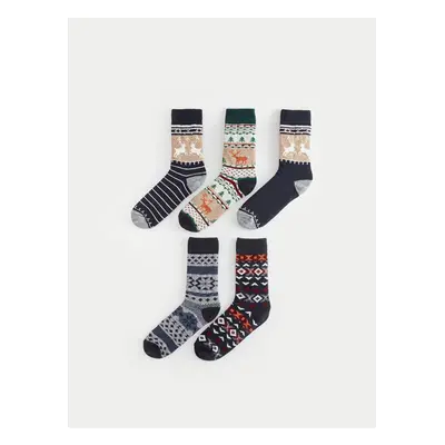 LC Waikiki LCW ACCESSORIES Men's Patterned Bamboo Socket Socks 5-Pack