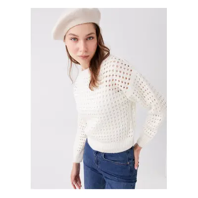 LC Waikiki Crew Neck Self-Patterned Long Sleeve Women's Knitwear Sweater