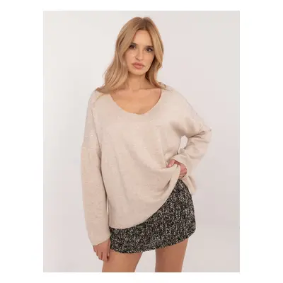 Beige women's oversize sweater