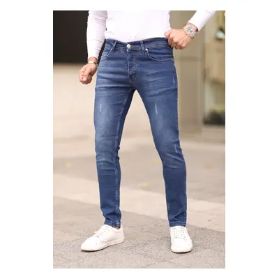 Trendyol Navy Blue Skinny Ribbed Jeans