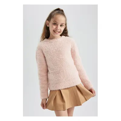 DEFACTO Girl's Regular Fit Crew Neck Knitwear Sweater