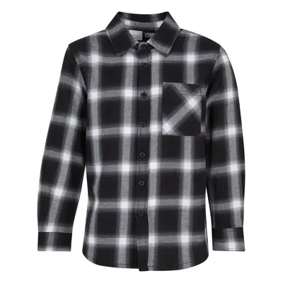 Boys' Oversized Plaid Shirt Black/White