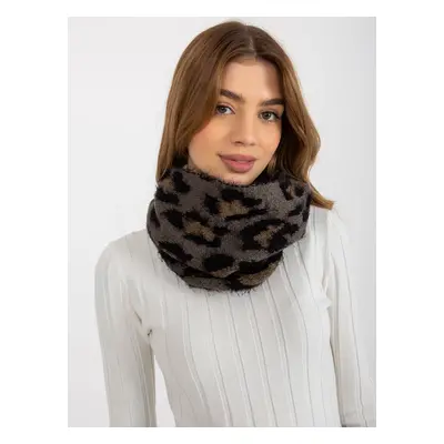 Women's winter scarf with pattern - gray